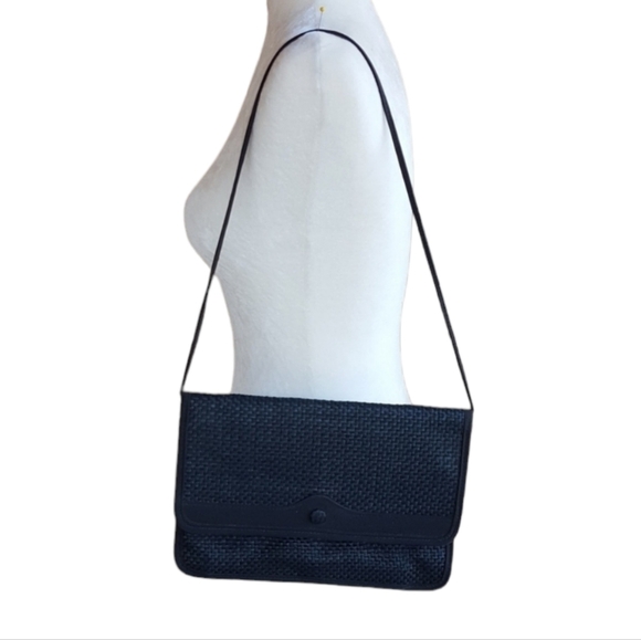Vintage‎ Black Straw Clutch and Shoulder Bag - Picture 1 of 7